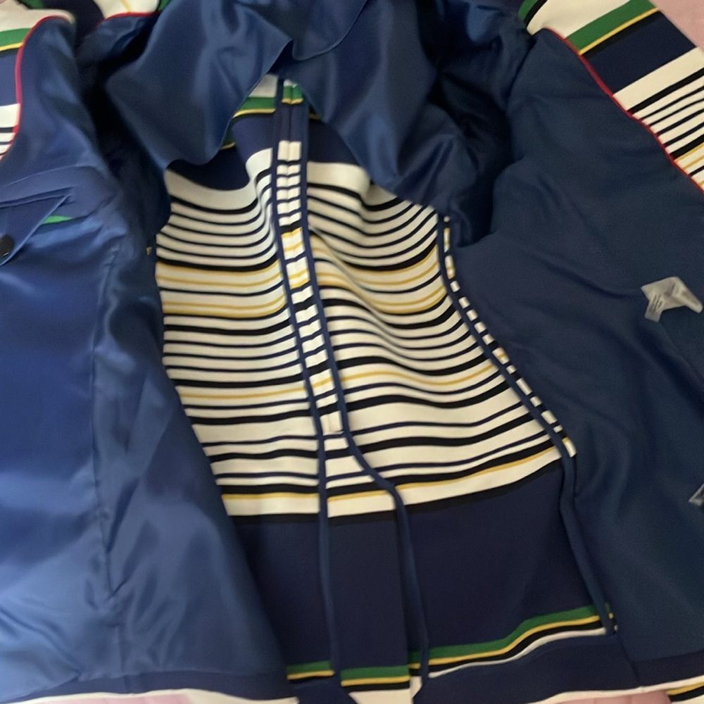Colorful striped fitted Hilfiger blazer business casual office wear EUC 8 - Picture 7 of 12